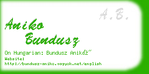 aniko bundusz business card